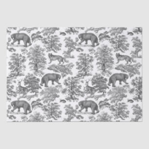 Elegante Rustikale, graue Waldtiere Toile Seidenpapier