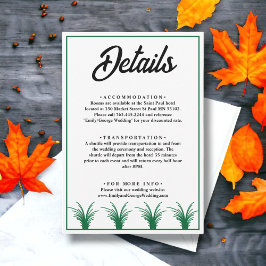 Elegante rustikale grüne Gras Hochzeit im Herbst D Begleitkarte