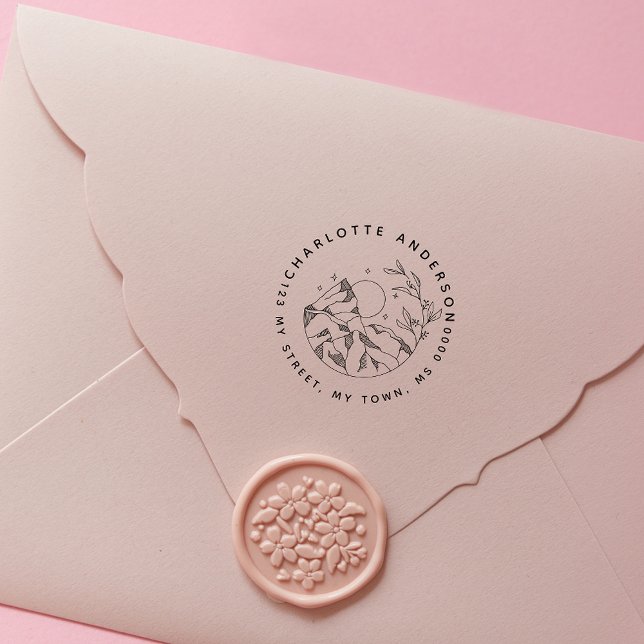 Elegante rustikale, handgezeichnet Rücksendeadress Gummistempel (Von Creator hochgeladen)