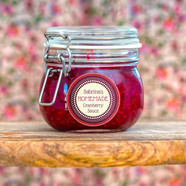 Elegante Rustikale, hausgemachte Cranberry Sauce Etiketten (Von Creator hochgeladen)