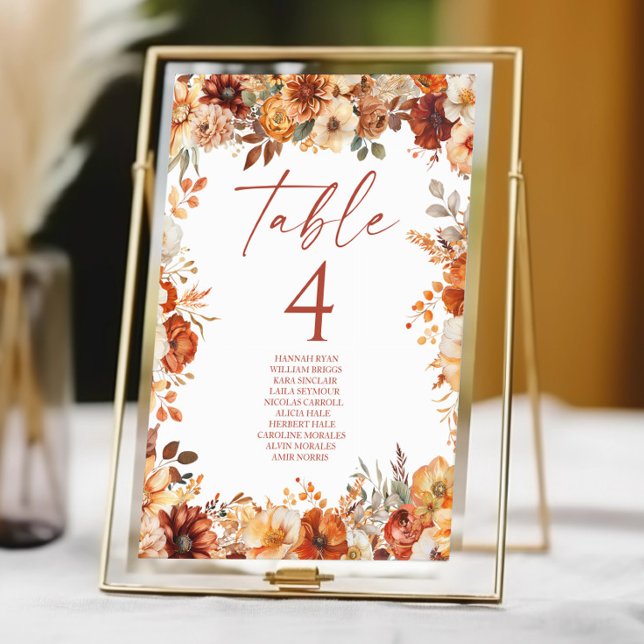Elegante Rustikale Herbst-Hochzeit mit Blumen Tischnummer (Von Creator hochgeladen)