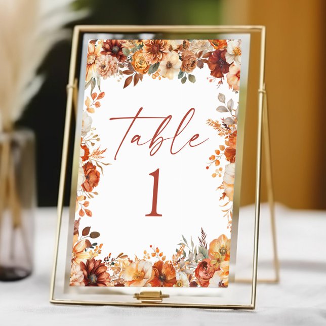 Elegante Rustikale Herbst-Hochzeit Tischnummer (Von Creator hochgeladen)