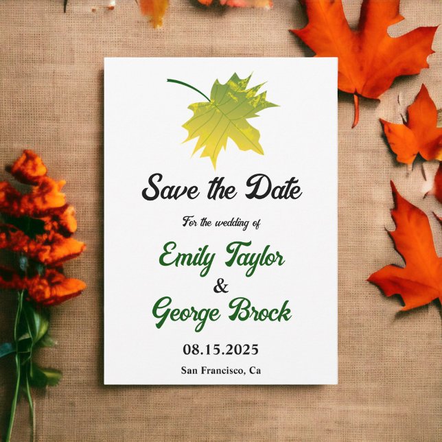 Elegante rustikale Herbstlaub Herbstblütenhochzeit Save The Date (Von Creator hochgeladen)