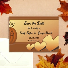 Elegante rustikale Herbstlaub Pumpkin Floral Weddi Save The Date
