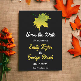 Elegante rustikale Herbstlaube Schwarz-Weiß-Hochze Save The Date
