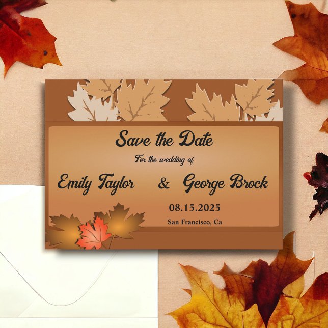 Elegante rustikale Herbstleaves fallen blutige Hoc Save The Date (Von Creator hochgeladen)