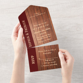 Elegante rustikale Hochzeit All In One Einladung