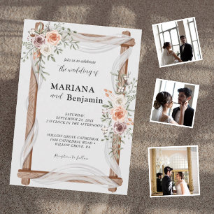 Elegante Rustikale Hochzeit Einladung