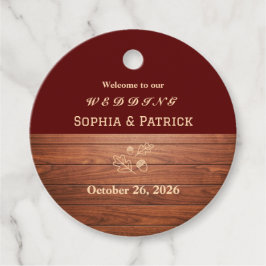 Elegante rustikale Hochzeit Geschenkanhänger