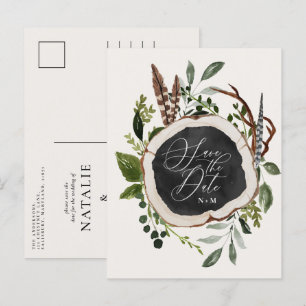 Elegante rustikale Hochzeit im Herbst Ankündigungspostkarte