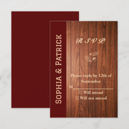 Elegante rustikale Hochzeit RSVP Karte