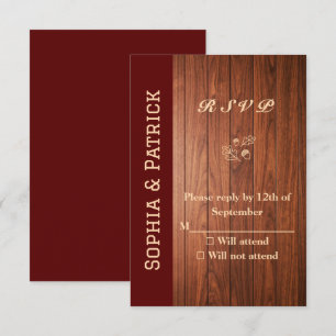 Elegante rustikale Hochzeit RSVP Karte