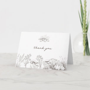 Elegante Rustikale Hochzeit Wald Botanisch Dankeskarte