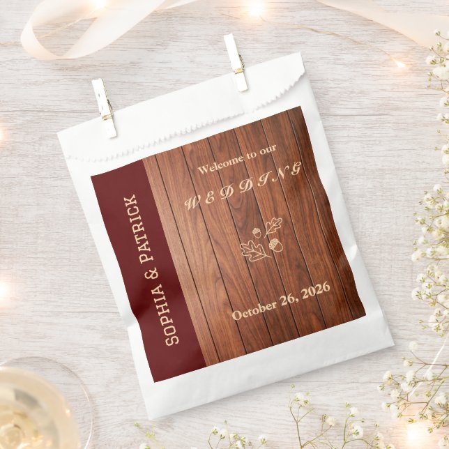 Elegante rustikale Hochzeits-Einladung Geschenktütchen (Ausgeschnitten)