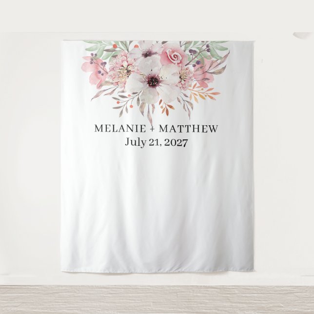 Elegante rustikale Hochzeitskulisse Wandteppich (Vorderseite)