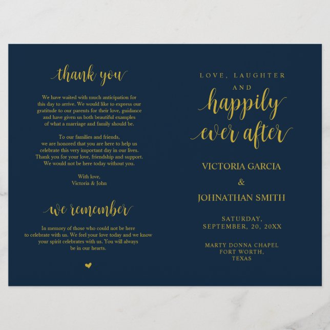 Elegante rustikale Hochzeitsprogramme (Vorderseite)