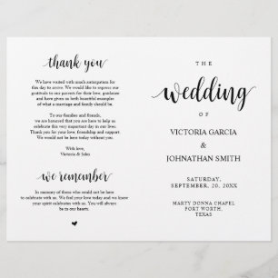 Elegante rustikale Hochzeitsprogramme