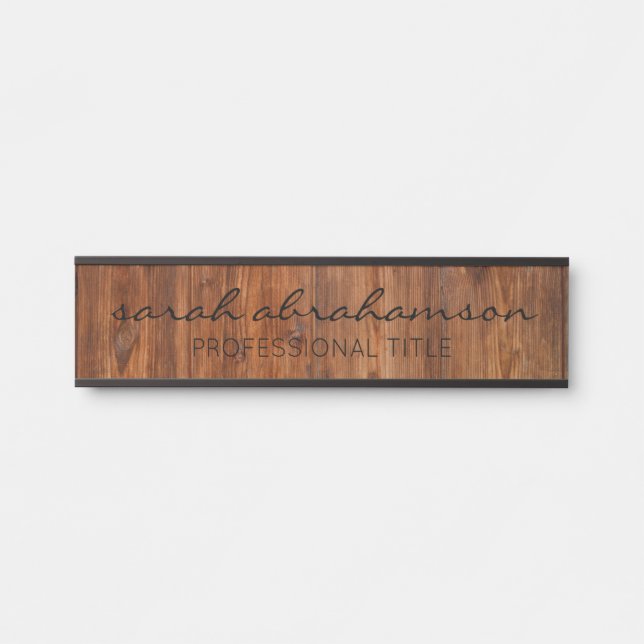 Elegante Rustikale Holzbühnenschilder Türschild (Vorderseite )