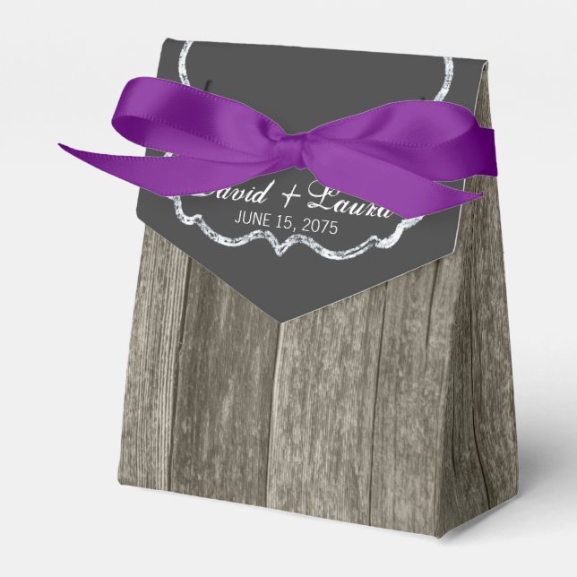 Elegante Rustikale Holzkhalkboard-Hochzeit Geschenkschachtel (Vorderseite)