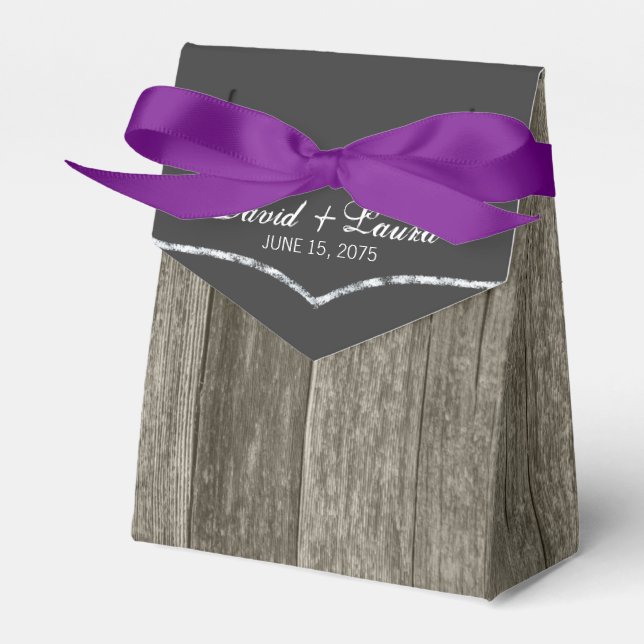 Elegante Rustikale Holzkhalkboard-Hochzeit Geschenkschachtel (Vorderseite)