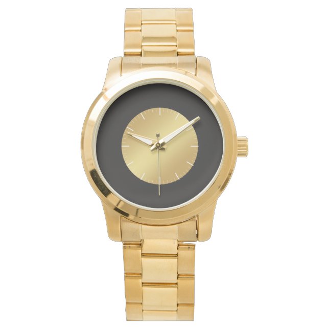 Elegante Rustikale Klassik Gold Aquamarin Men's Armbanduhr (Vorderseite)