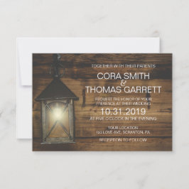 Elegante rustikale Laternenbeleuchtung Hochzeitska Einladung