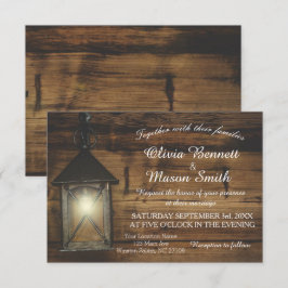 Elegante rustikale Laternenbeleuchtung Hochzeitska Einladung