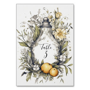 Elegante rustikale Lemon Foliage Wedding Tischnumm Tischnummer