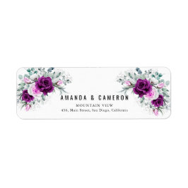 Elegante rustikale Lila Blush Floral Wedding Addre