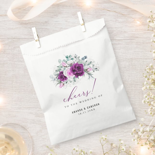 Elegante rustikale Lila Blush Geometrische Hochzei Geschenktütchen (Ausgeschnitten)