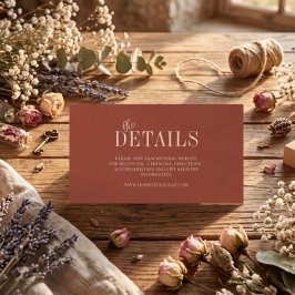 Elegante Rustikale Minimalistische Hochzeit Begleitkarte