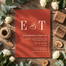 Elegante Rustikale Minimalistische Hochzeit Einladung