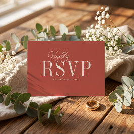 Elegante Rustikale Minimalistische Hochzeit RSVP Karte
