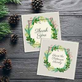 Elegante rustikale moderne grüne Taupe Vielen Dank Rabattkarte