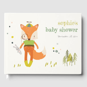 Elegante rustikale Niedliche Woodland Fun Fox Kind Gästebuch