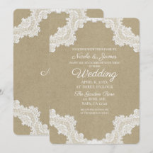 Elegante rustikale Romance White Lace & Kraft Wedd