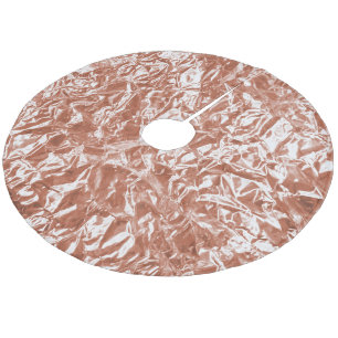 Elegante rustikale Rose Gold Shimmer Muster Weihna Fleece Weihnachtsbaumdecke