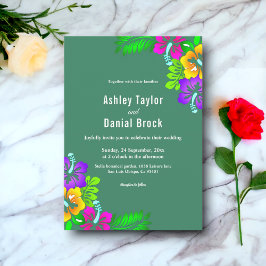 Elegante rustikale Rose Hochzeit der Grünen Blumen Einladung