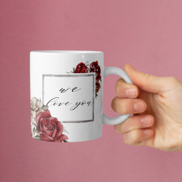 Elegante rustikale Rote Rosen glücklich Muttertag Kaffeetasse