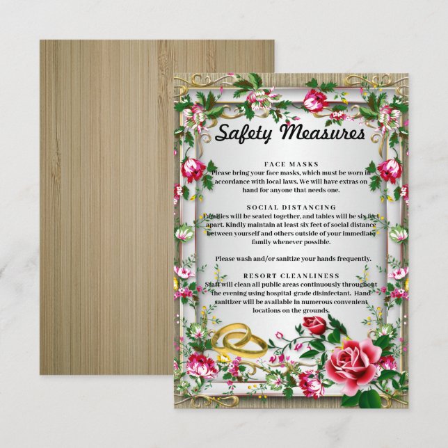 Elegante rustikale Rote Rosen Hochzeitschutzmaßnah Begleitkarte (Vorne/Hinten)