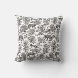 Elegante Rustikale Schwarzwald-Tiere Toile Kissen