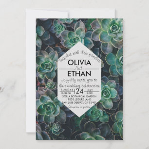 Elegante rustikale Smaragdgrün Hochzeit Einladung