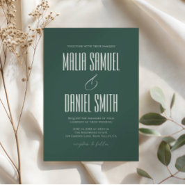 Elegante rustikale smaragdgrüne Hochzeitseinladung Einladung