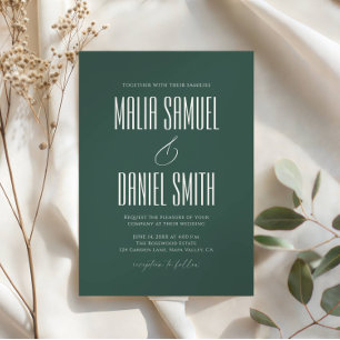 Elegante rustikale smaragdgrüne Hochzeitseinladung Einladung