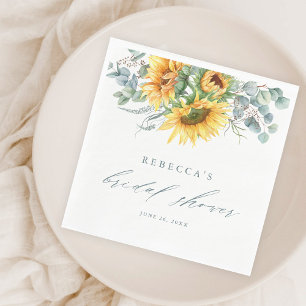Elegante Rustikale Sonnenblumen-Brautparty Serviette