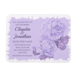 Elegante rustikale, staubblaue Rose Blumenhochzeit Magnet