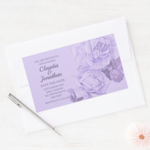 Elegante rustikale, staubblaue Rose Blumenhochzeit Rechteckiger Aufkleber
