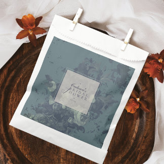 Elegante rustikale Teal-Blumen-Brautparty Geschenktütchen