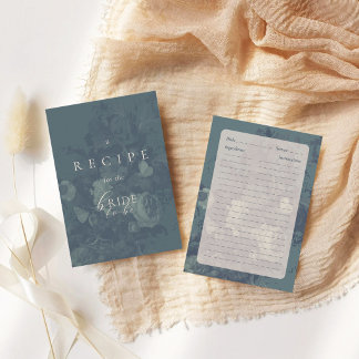 Elegante rustikale Teal-Brautparty-Rezepte im Vint Begleitkarte