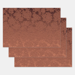 Elegante rustikale Terrakotta-Herbstblumen Geschenkpapier Set